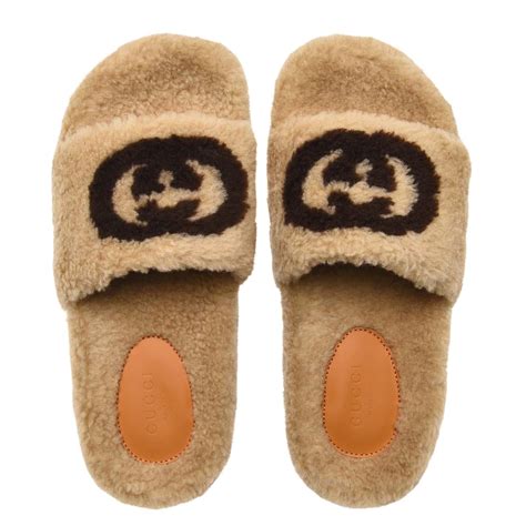 furry gucci slides|gucci fluffy slides.